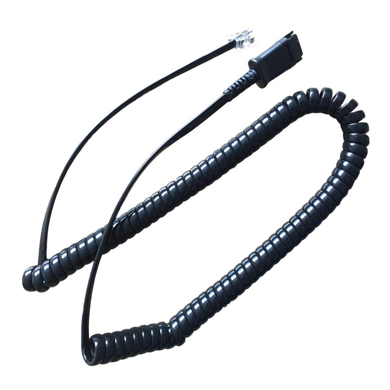 QD to RJ9 Modular Plug Coil Cable Direct Connect Phone