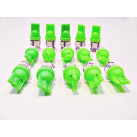Lumiglow 15 BRIGHT Green 5 LEDs Side Marker License Plate Clock Lights Bulbs For Imports