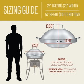 CONCORD Stainless Steel 8 Piece 22" Comal Cookware Set