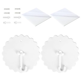 Siliget 2 Set Mosquito Net Hooks, Ceiling Hooks Bed Canopy Hooks with Base Screws, Super Glue Dome Mosquito Net Hooks Nail-Free Bed Accessories for Home