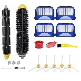 ANBOO - Piezas de repuesto para iRobot Roomba 600 Series 694 692 690 680 660 665 651 650 614 y 500 Series 595 585 564, filtro, cepillo para polvo lateral, pares de cerdas flexibles