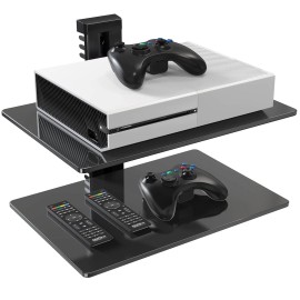 PERLESMITH Floating AV Shelf Double Wall Mount TV Shelf - Holds up to 17.6lbs...