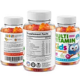 DR. MORITZ Kids Multivitamin Gummies 14 Essential Vitamins and Magnesium Gummies Sugar-Free - Daily Supplement Vitamin A,C,D,E Vegetarian B6&B12,Zinc,Biotin with Sugar-Free Magnesium Calm Chews for Kids&Adults
