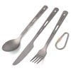 TOMSHOO Titanium 3 Piece Cutlery Set Lightweight Spoon Fork Cutter