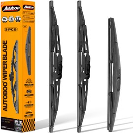 AUTOBOO 16+16+12 Replacement for Jeep Wrangler Windshield Wiper Blades 2018-2021 2022 2023 -Original Factory Quality (Pack of 3)