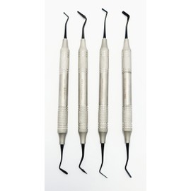 Dental Restorative Kit - 4 Pcs Double-Ended Black Titanium Coated Instruments - Stainless Steel Handles - Composite Resin Filling Tools # B0CJJT5GHR