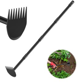 Luvenia Hoe Garden Tool 17-60 Inch 2-in-1 Adjustable Steel Handle Garden Hoe for Weeding Cultivating Heavy Duty Gardening