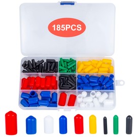 185 Pcs Rubber End Caps Screw Protective Caps Bolt Caps Rubber Bolt Caps Rubber Screw Caps 9 Sizes 2mm ~ 10mm (Various Colors)