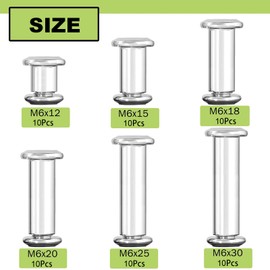 10 Pcs M6x20 mm Hex Socket Cap Bolt with Allen Wrench, 304 Stainless Steel Furniture Connector Bolts M6 Flat Head Screw Barrel Nuts Binding Screws for Crib Replacement Belt Cabinet