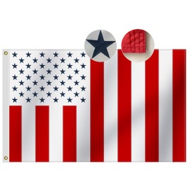 Premium US Civil Flag 3x5Ft Outdoor, Embroidered 50 Stars, Longest Lasting Oxford Nylon-Quadruple Stitched Fly Ends - United States America USA Civilian Peace Flags 90x150cm Banner