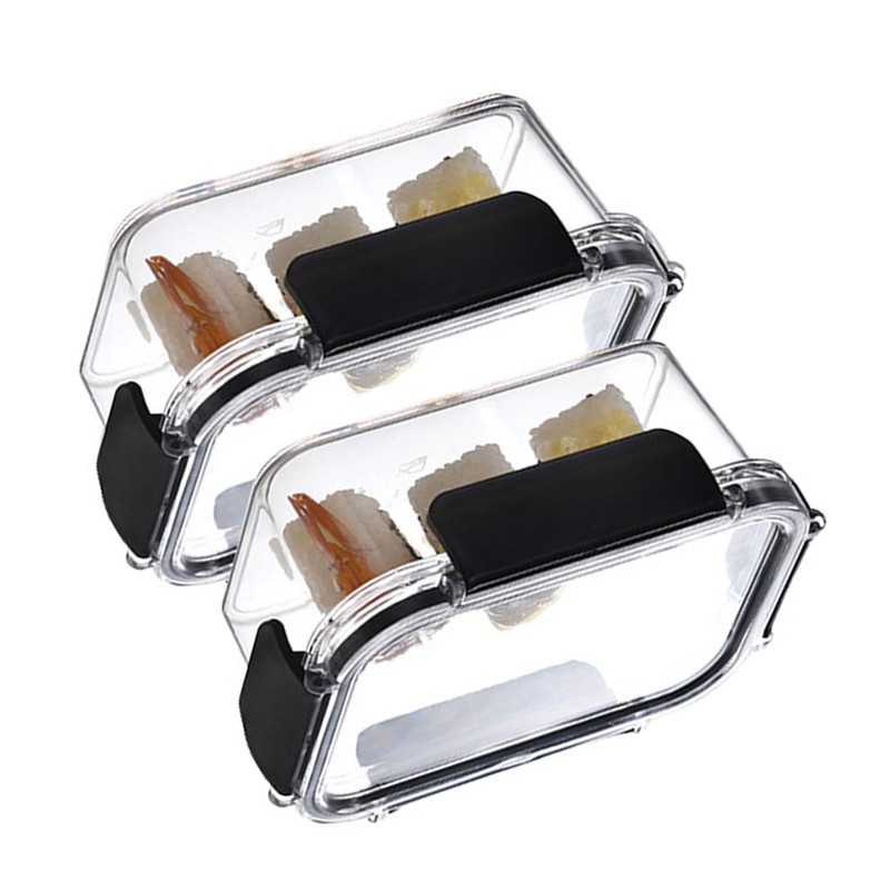 2PCS Food Storage Container Food Grade Clear Refrigerator Organizer Box