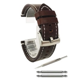 Calm Watch, Premium Leather, Genuine Leather, Strap, Watch Band, 0.75, 0.75, 0.75, 0.87, 0.87, 0.87, 0.87 inches (18, 19, 20, 21, 22 mm), Replacement Instruction Manual Included