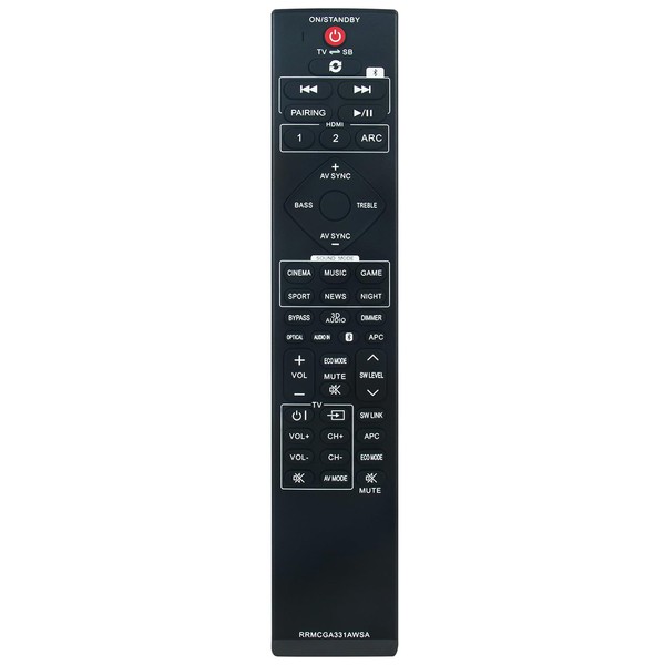 Replacement Remote Control RRMCGA331AWSA Applicable for Sharp HT-SB602 Soundbar Home