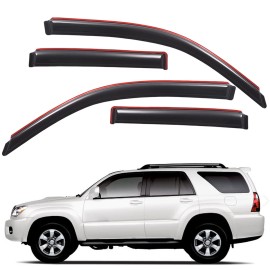 Lightronic In-Channel Window Visors Rain Guards Vent Shade for 2003-2009 Toyota 4Runner
