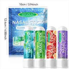 Natural Essential Oil Nasal Inhaler Stick – Menthol Nasal Congestion Relief, Refreshing Daily Use, Healthcare Aid for Men & Women – 1/2 Sets