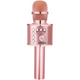BONAOK Wireless Bluetooth Karaoke Microphone, 3-in-1 Portable Handheld Mic Speaker Machine for All Smartphones,Gifts to Girls, Boys Kids Adults All Age Q37(Champagne)