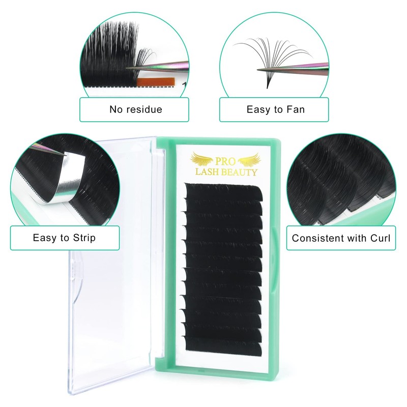 Easy Fan Lashes D-0.05-12 Self-Fanning Eyelashes for Volume Technique C