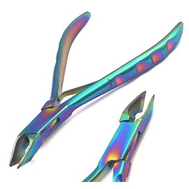 OdontoMed2011 Titanium Coaded 'Cuticle Nippers Rainbow Color ODM