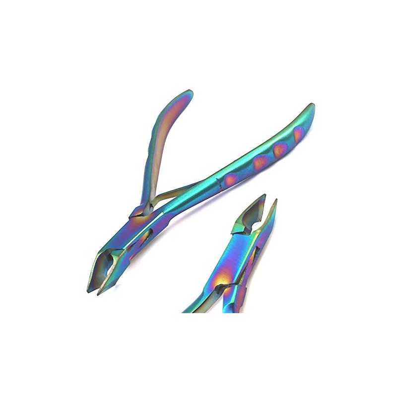 OdontoMed2011 Titanium Coaded 'Cuticle Nippers Rainbow Color ODM