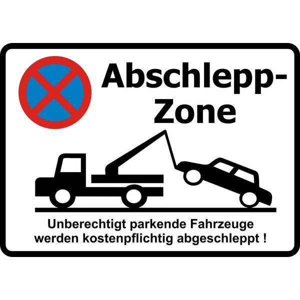 Tow Zone Safety Sticker - Outdoor Weatherproof Warning Sticker with