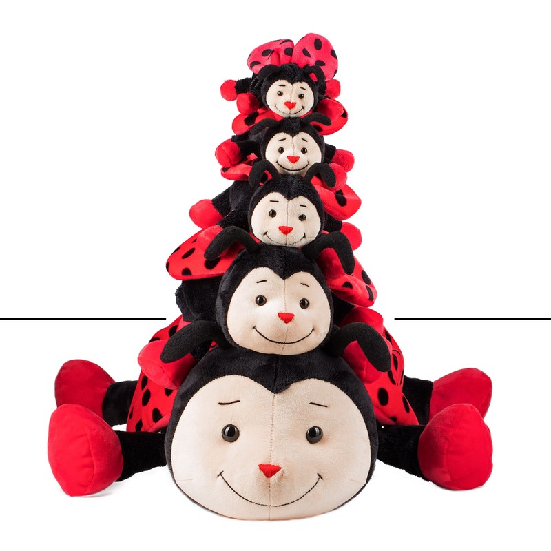 Schaffer Knuddel mich! 4343 Plüsch Marienkäfer, Rot/Schwarz, 24 cm