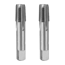 Kigauru 2Pcs NPT Tapered Pipe Thread Tap High Speed Steel 1/8"-27 Fully Ground Pipe Tap Set Accurate Threads for Assorted Plumbers Mechanics DIY Thread Cutting Tool