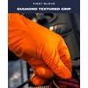 First Glove Heavy Duty Diamond Textured 8 Mil Thick Orange