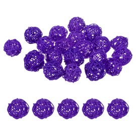 M METERXITY 20-Pack Wicker Rattan Balls 40mm/1.6 Inch Decorative Rattan Balls Orbs Vase Fillers Bowl Fillers for Christmas/Weddings/Thanksgiving/DIY Crafts/Home Decor [Purple]