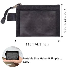 5PCS Mesh Zipper Pouch Bags-Nylon Mesh, Cosmetic Zipper Bags,Clear Pencil Case Pouch, Black Makeup Bags, Pouches for Organization, Stationery Storage Bag, for Home Office Toiletries,Travel
