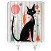 EVRCVAR Mid Century Cat Shower Curtain ​Retro Abstract Atomic Geometric