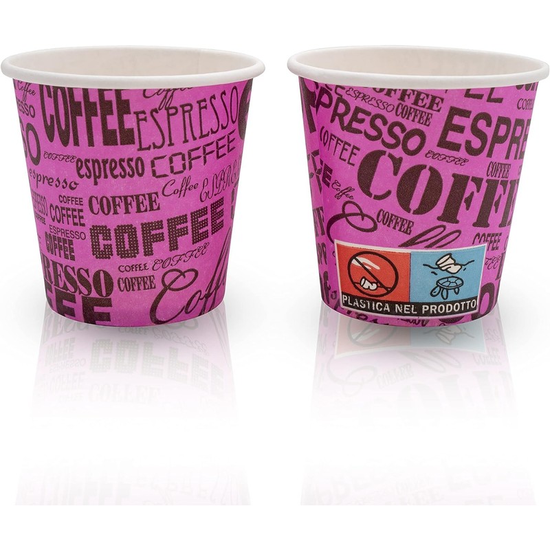 COFFISANO 200 Colourful Coffee Glasses | Paper Cups 75 ml