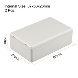 sourcing map Dustproof Junction Box 92x58x32mm ABS for Electrical Project (Gray, Pack of 2)