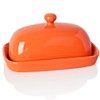 Sweejar Ceramics Butter Dish with Lid, Butter Keeper Container, East/West