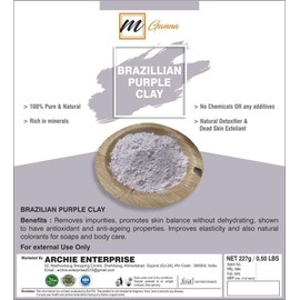 mGanna 100% Natural Brazilian Purple Clay for Anti-Ageing & Skin firming, Creams and Soap Making 1 LBS / 454 GMS