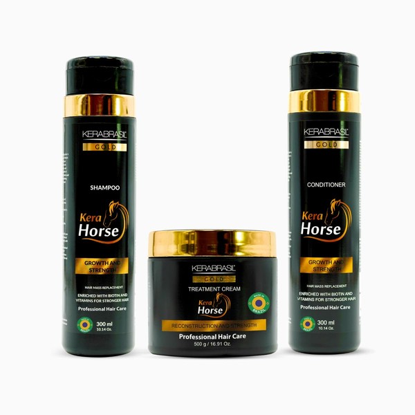 KERABRASIL Kerahorse Hair Strengthening Bundle | 300ml Shampoo | 300ml