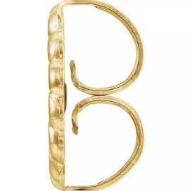 JewelryMaven SINGLE Jumbo 9.4mm LARGE 18k Yellow Gold Monster Earring Friction Push back Nut