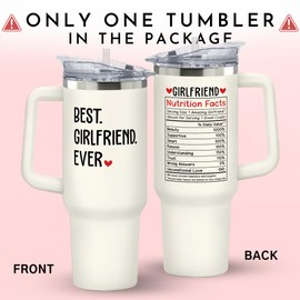 SUCHAGIFT Gifts for Girlfriend - Girlfriend Gifts for Women - Anniversary, Valentines, Birthday Cup for Her - Romantic Love Glass for Couple - 40 Oz Stainless Steel Tumbler with Lid