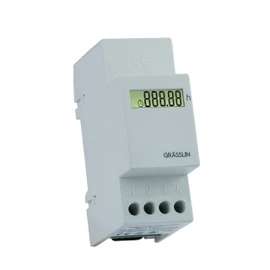 GRÄSSLIN 05.25.0007.1 taxxo 9403 HS - Digital Operating Hour Counter I 2TE I Hour Meter I Synchronous Motor Drive I Mounting on DIN Rail I 220-240 V I Grey