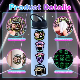 Punny Teacher Stickers for Students Glow in The Dark, Funny Motivational Reward Stickers for Kids, Cute Animal Positive Incentives Encouragement Decals Home School Classroom Supplies (50PCS)