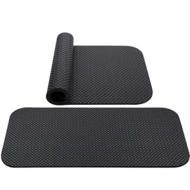 LUFEIS Treadmill Mat, 2PCS 63.5 x 30cm Double-Sided Non-Slip Exercise Bike Mats, 5mm Thick Noise Reduction Workout Mat for Exercise Bike, Rowing Machine, Cross Trainer and Other Home Gym Equipment
