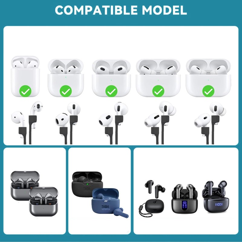 Magnetic Strap Compatible with AirPods 1/2/3/Pro, Anti-Lost Sports Lanyard, Adjustable