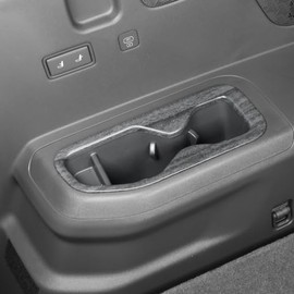 YOUTOOCAR Wood Grain Third Row Seat Cup Trough Cover ABS Rear Passenger Water Cup Frame Cover Compatible with Kia EV9 Accessories