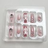 Mkwntg 24Pcs White French Tip Press on Nails Medium Square