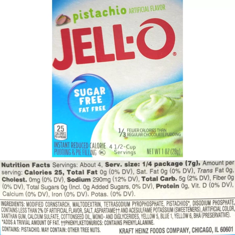 JELL-O Jello Sugar Free Fat Free Pudding Mix Variety Pack
