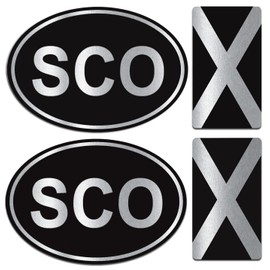 Biomar Labs® Silver Scotland Scottish SCO Flag Stickers for Bumper Window Car Motorcycle Laptop Helmet Van Bike 4pcs. D 9 Z*