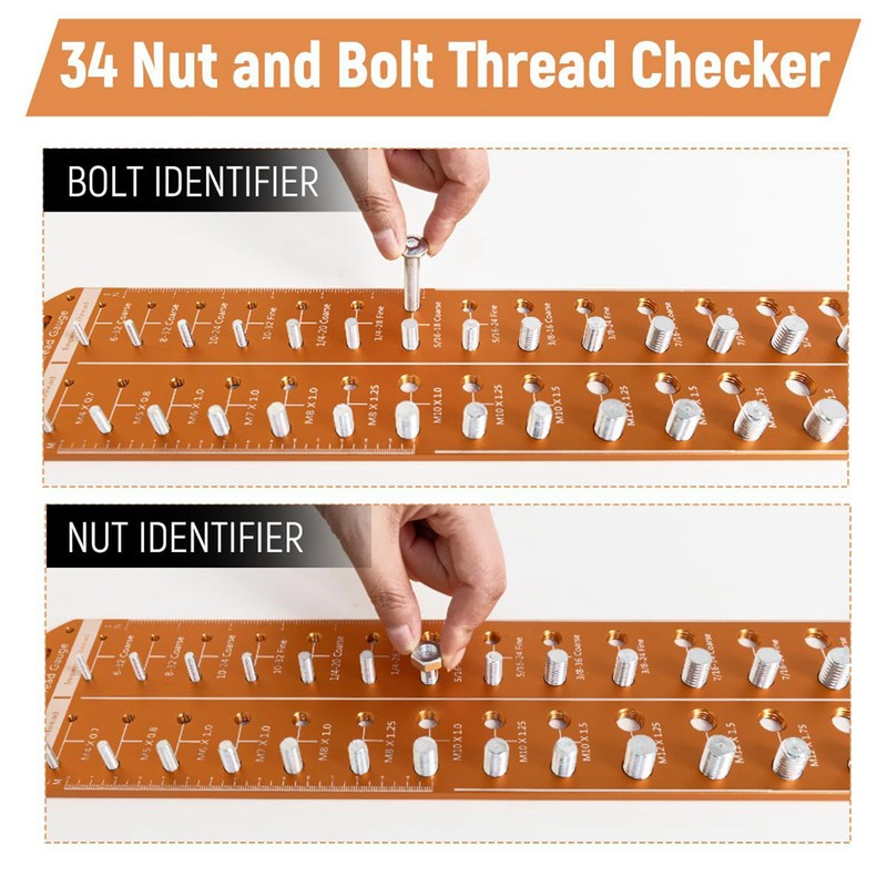Nut and Bolt Thread Checker 14 Inch and 14 Metric