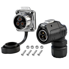 3 Pin IP68 Waterproof M20 Right Angle Aviation Connector 20A