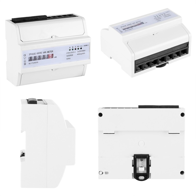 Digital 3phase 4 Wire DINRail Electric Meter 20(80)A Electronic KWh