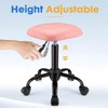 FNZIR Square Rolling Stool with Wheels Height Adjustable Swivel Stools