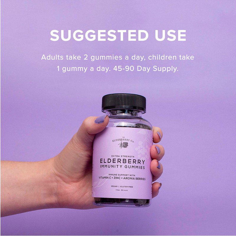 The Elderberry Co. Extra Strength Elderberry Gummies with Vitamins C,